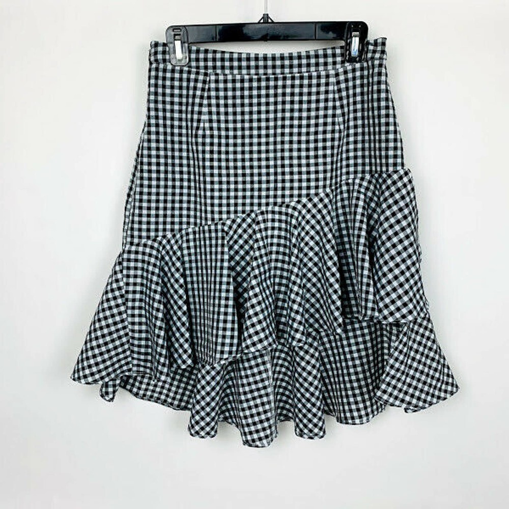 Five Plus Black/White Checkered Skirt